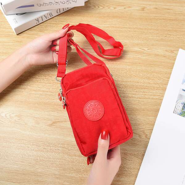 Bolsa de ombro para celular e dinheiro