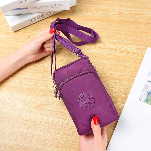 Bolsa de ombro para celular e dinheiro