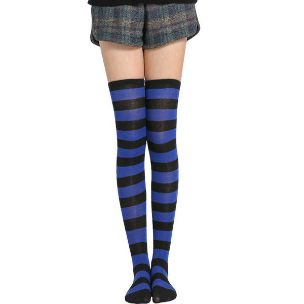 Meias Longas Femininas Azul e Branco