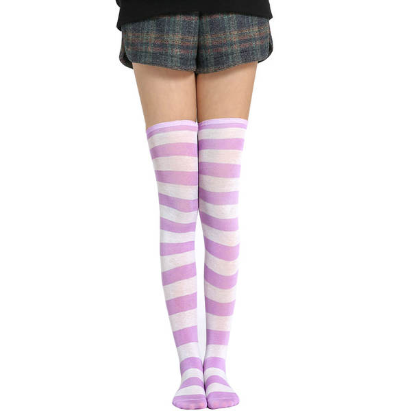 Meias Longas Femininas Azul e Branco