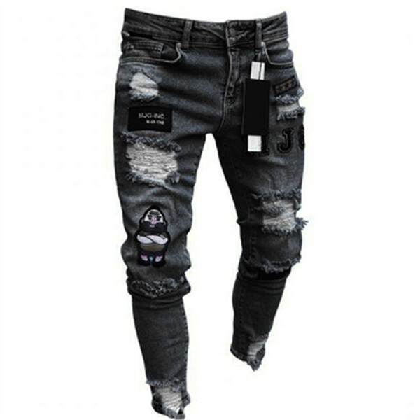 Jeans masculinoswisheBay Pequenos Pés Quente Venda de Calças masculinasJeans 4X Bandeira Transfronteiriça LS