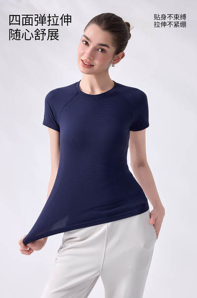 Camiseta esportiva feminina de malha