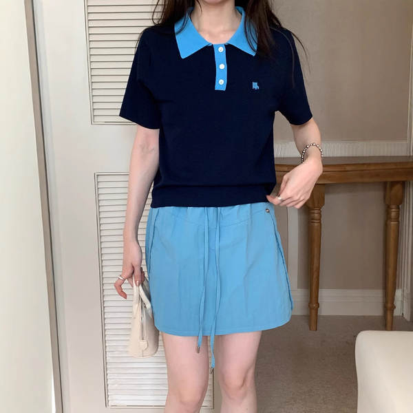 Miu Miu Miu Korean Polo T-Shirt T-Shirt T-Shirt T-Shirt T-Shirt de Verão