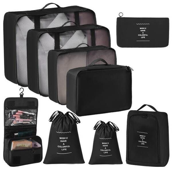 Bolsa de viagem da Amazon 7 peças de bagagem ao ar livre bolsa de distribuição multifuncional de maquiagem de roupas