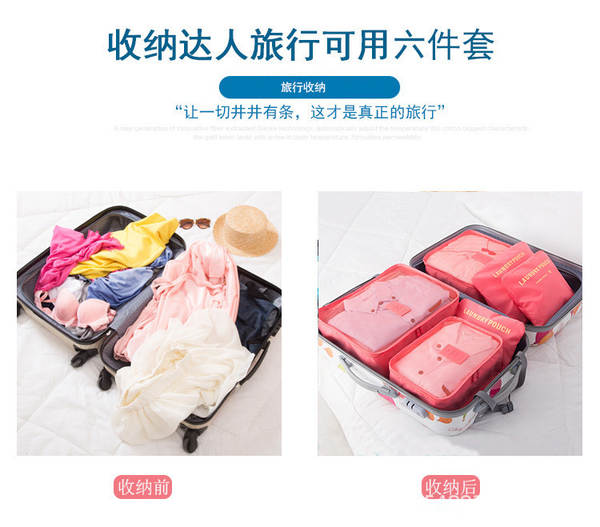 Kit de Organização de Viagem 6 Peças