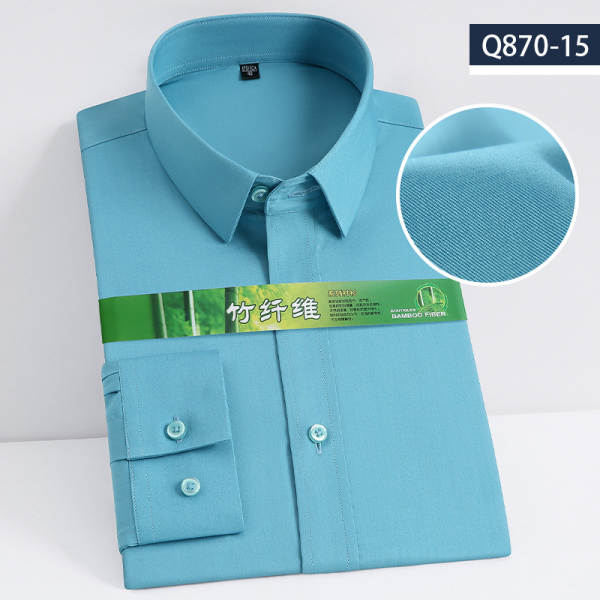 Camisa de bambu masculina longa manga