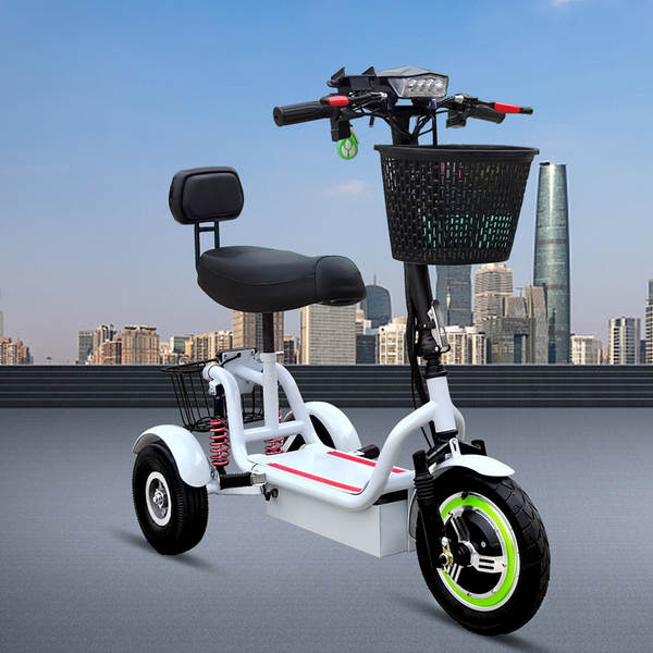 Carro elétrico de três rodas 12 polegadas Novo Homens Mulheres Adultos Velho Carro Fold Mini Pequeno Carro de três rodas