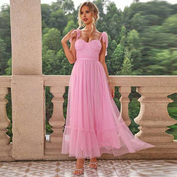 Vestido de noite feminino de moda nova vestido de noite com os ombros enrugados