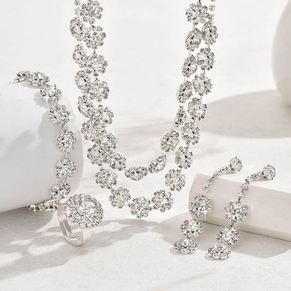 Acessórios de casamento dupla camada do colar de diamante do colar de sol de comércio estrangeiro Sete de orelhas de venda rápida