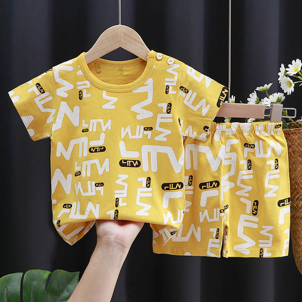 Conjunto de verão infantil de algodão