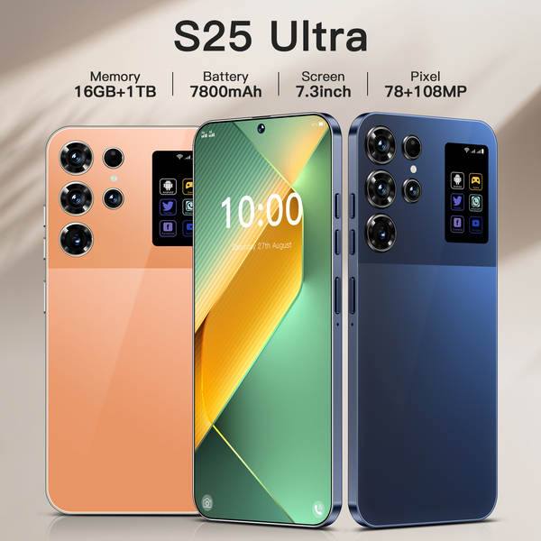 Transfronteiriço S25 ultra 3 + 16 incell perfuração inteligente de tela grande unidade 4G rede de comércio exterior celular