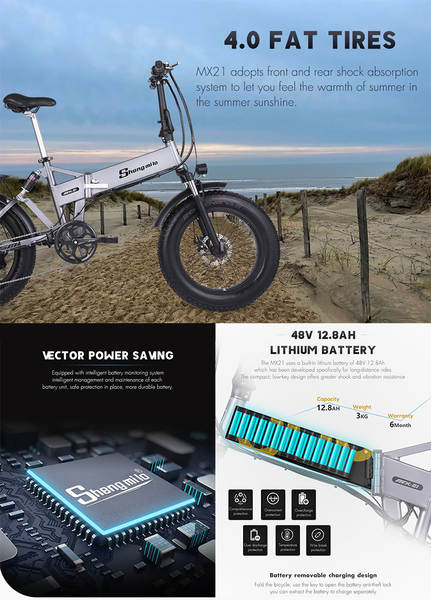 shengmilo bicicletas elétricas dobráveis assistente de choque bateria de lítio veículo elétrico de caminhão pode ser dobrado