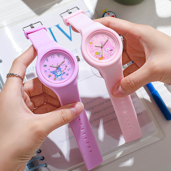 Relógios de silicone circular de qualidade simples relógios de estudante do primeiro ano do ensino médio novos relógios da prima de pedra
