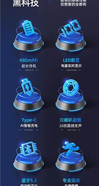 O fone de ouvido Bluetooth é adequado para o pescoço da Apple Huawei Xiaomi pendurando o número de movimentos para reduzir o ruído do pescoço pendurando o tempo de espera.