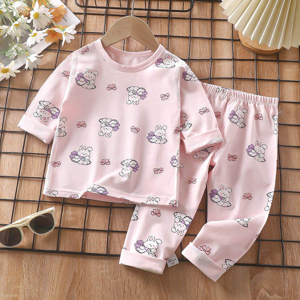 Conjunto de pijama para crianças de primavera