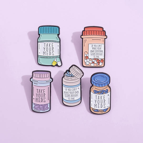 Cartão criativo de laboratório de garrafas de medicamentos em forma de pacote de personalidade para acessórios de agulhas embalagem metálica