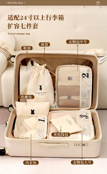 Kit de Organização de Viagem 7 Peças