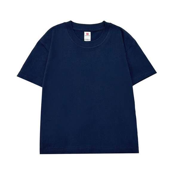 Camiseta de algodão puro para crianças 220 gramas de algodão personalizado padrão de logotipo para crianças vestido de verão para o comércio exterior