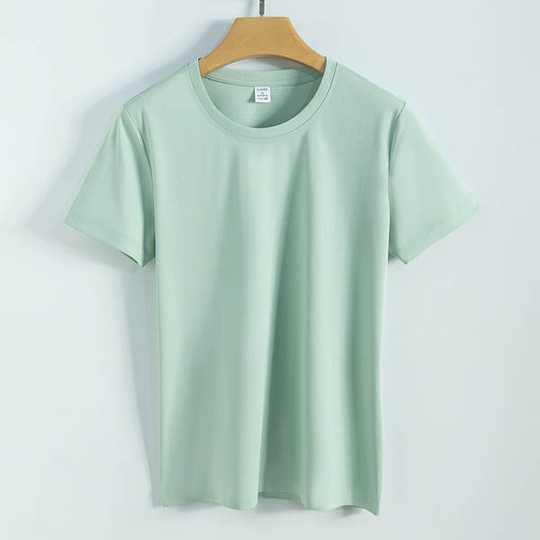 Camiseta feminina de algodão curta