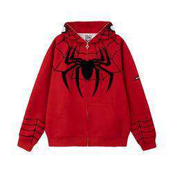 2024 Transfronteiriço Europa e América Peso pesado camisa de algodão masculino e feminino casal Homem-Aranha Vestido de guarda-roupa de tamanho superior casaco