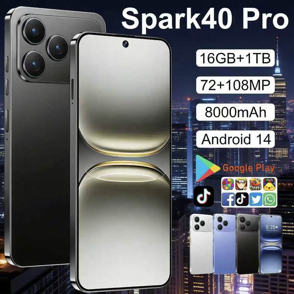 Spark40Pro Novo Telemóvel Transfronteiriço de 7,3 polegadas de ecrã grande com suporte de envio no mesmo dia