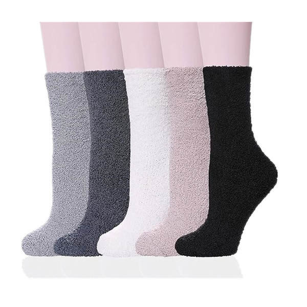 Sapatilhas transfronteiriças puras de casaco de coral com meias-cabeças de outono e inverno para aquecimento doméstico Sapatilhas de chão femininas com toalhas espessas Sapatilhas