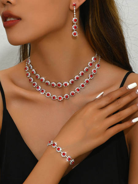 Acessórios de casamento dupla camada do colar de diamante do colar de sol de comércio estrangeiro Sete de orelhas de venda rápida