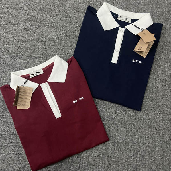 Versão correta do original MIU Mouse Rede vermelha logo letras de pequeno rótulo T-shirt cor polo luva T-shirt