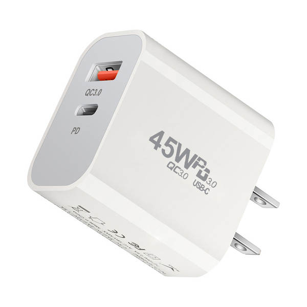 Carregador de PD padrão 45W Adaptador de PD duplo 45W para carregador de nitrogênio IP16X para celulares