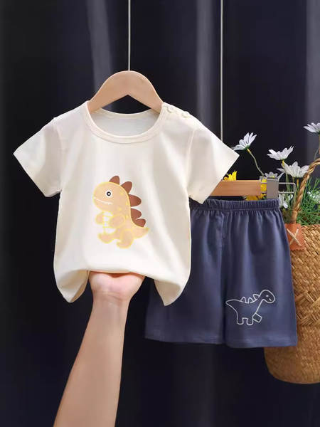 Conjunto de verão infantil de algodão