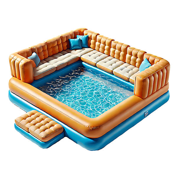 Sofá Flutuante para Piscina com Tenda