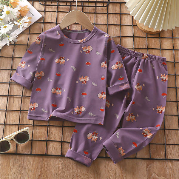 Conjunto de pijama para crianças de primavera