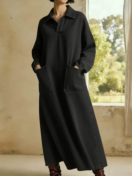 Vestido transfronteiriço como um cowboy casual vestido feminino de moda