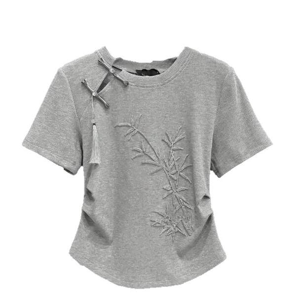 Camisa feminina de algodão com estampado
