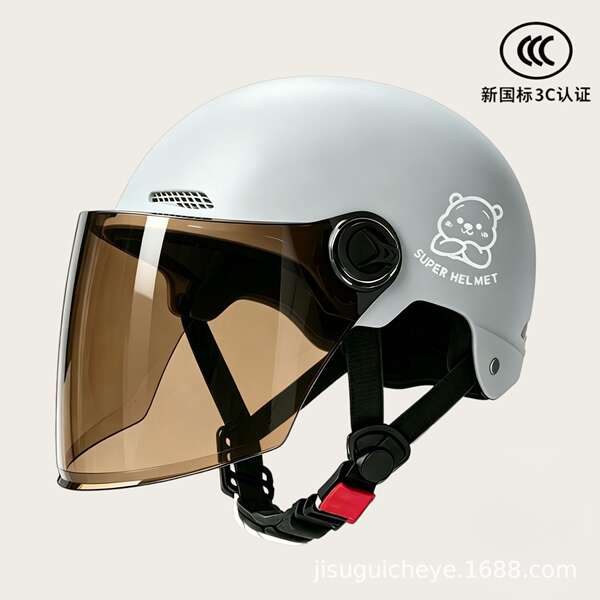 Novo modelo nacional 3C certificado capacete elétrico para motocicletas masculino e feminino quatro temporadas chapéu de segurança geral para adultos semicondutores