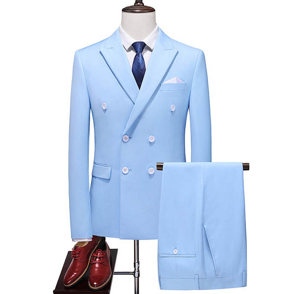 Vestido duplo de dois pedaços de roupa transfronteiriça puro para homens 7110 de vinho vermelho