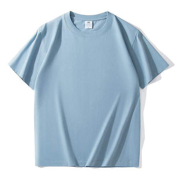 T-shirt masculino com mangas curtas e pesadas de algodão puro 230 gramas Jovens com mangas redondas de roupa de roupa pura