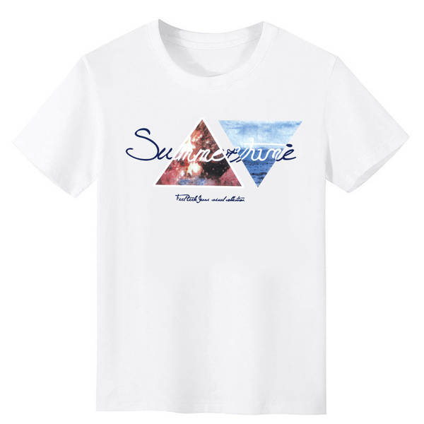 T-shirt masculino de pulseira curta de verão de gelo novo de lazer impresso em roupas de pulseira redonda T-shirt de pulseira meia pulseira de pulseira masculino