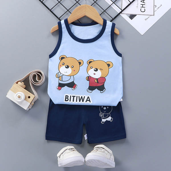 Vestido de verão infantil de algodão