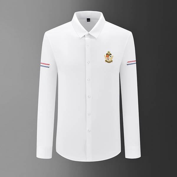 Vestido masculino leve e luxuoso sensível 3D digital impressão emblema corpo livre de calor longas mangas camisa masculina fornecimento grossista transfronteiriço