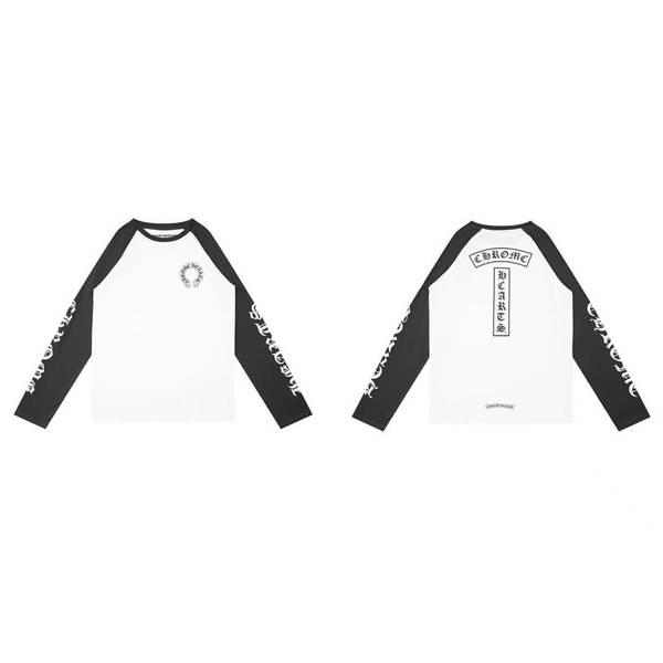 T-shirt correto cross-border Chrome Heart de alta qualidade dupla de algodão puro para homens e mulheres