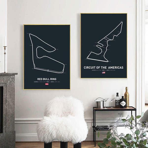 Nível 1 equação Imola Monaco circuito de circuito de vela pintura estética carros de corrida casa decoração pulverização core pintura