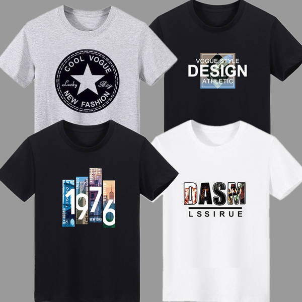 T-shirt masculino de pulseira curta de verão de gelo novo de lazer impresso em roupas de pulseira redonda T-shirt de pulseira meia pulseira de pulseira masculino