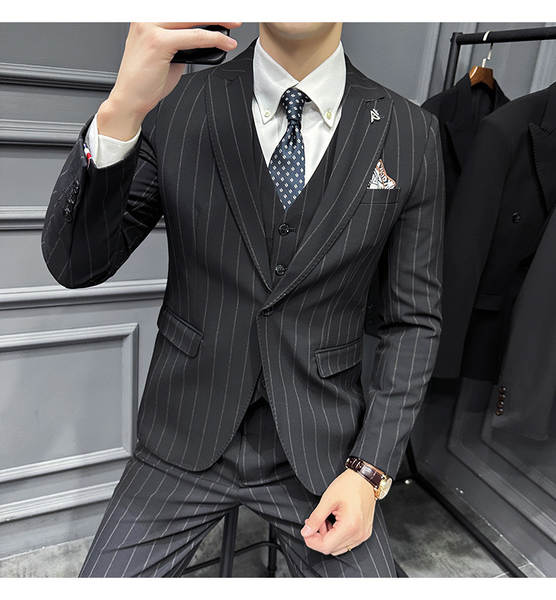 Terno Listrado Masculino Slim Fit