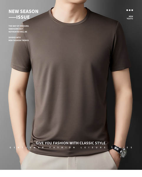 Camisa de seda masculina curta