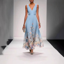 Vestido feminino de verão estilo francês