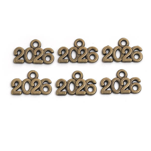 Fabricante de vendas diretas de acessórios de jóias DIY Número Suspensão 2025 2026 2027 9x14mm