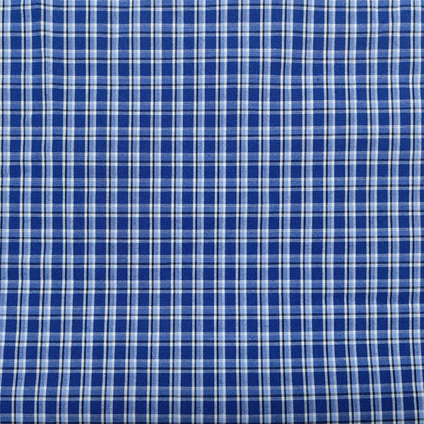 Vestido de quadrados de algodão azul