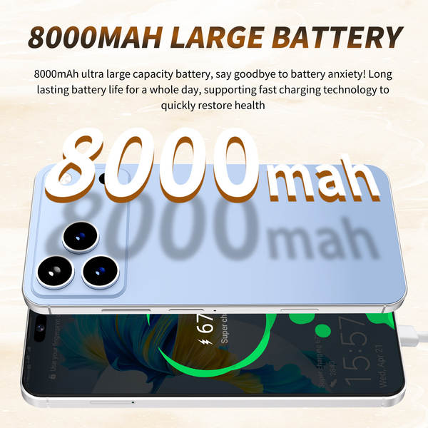 Novo celular transfronteiriço i17 Pro Max botão lateral 16+1TGB Android 14 tela 7.3 4G