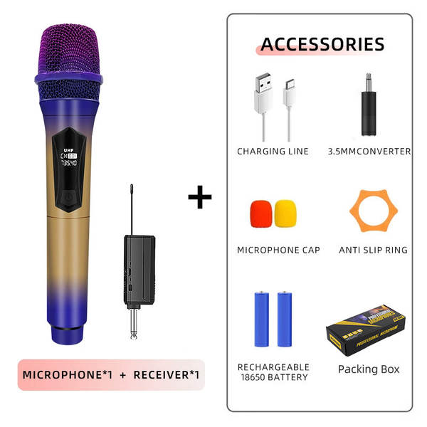 Carregador de microfone sem fio para duas casas de cartão de som KTV palco de transmissão ao vivo K-Song V-Song profissional portátil